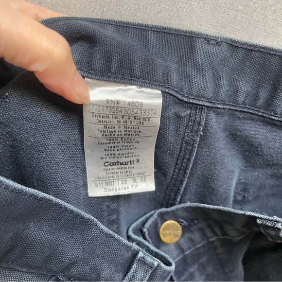 Carhartt distressed dungaree wor pants Sz 32 - Picture 5 of 9